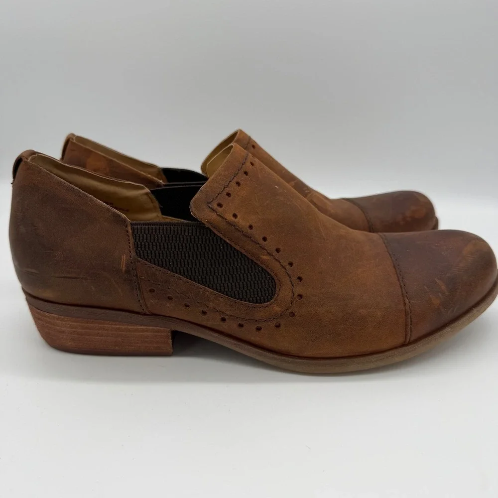 Korks Women Brown Leather Chelsea Ankle Shoe Bootie Q40506 Size 9M